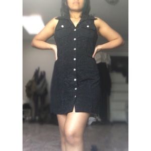 Vintage suede button up dress.